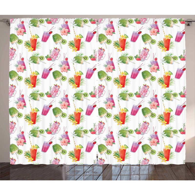 Watercolor Fresh Smoothie Curtain