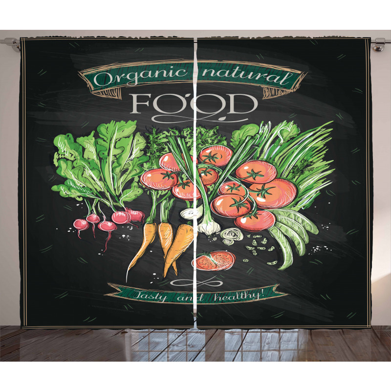 Chalkboard Organic Food Curtain