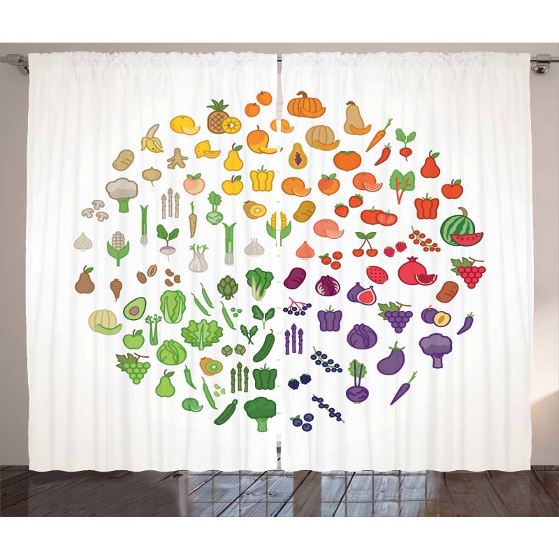 Colorful Food Circle Curtain