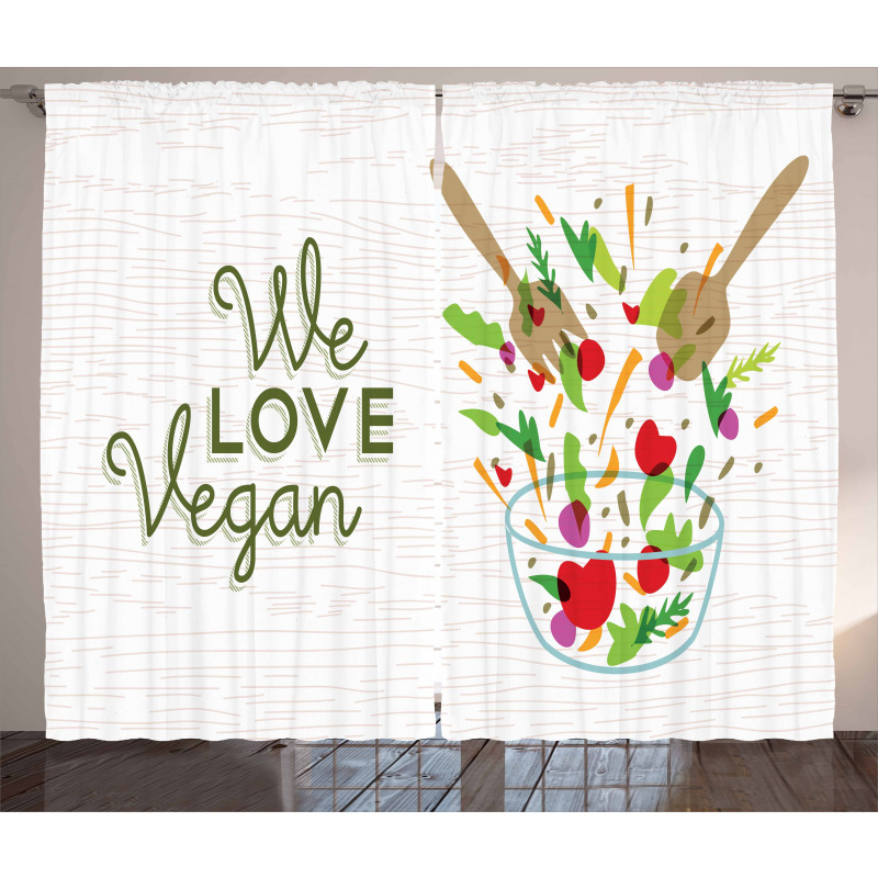 We Love Vegan Food Salad Curtain