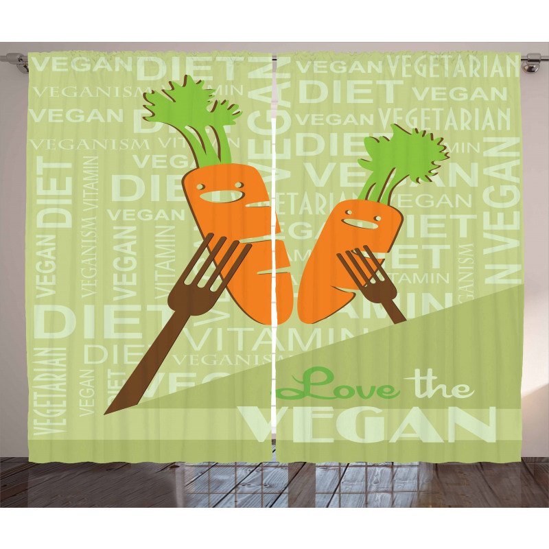 Smiling Carrot Love Vegan Curtain