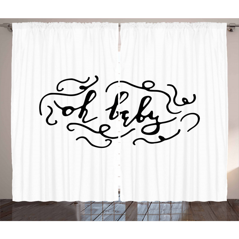Calligraphy Curlicues Curtain