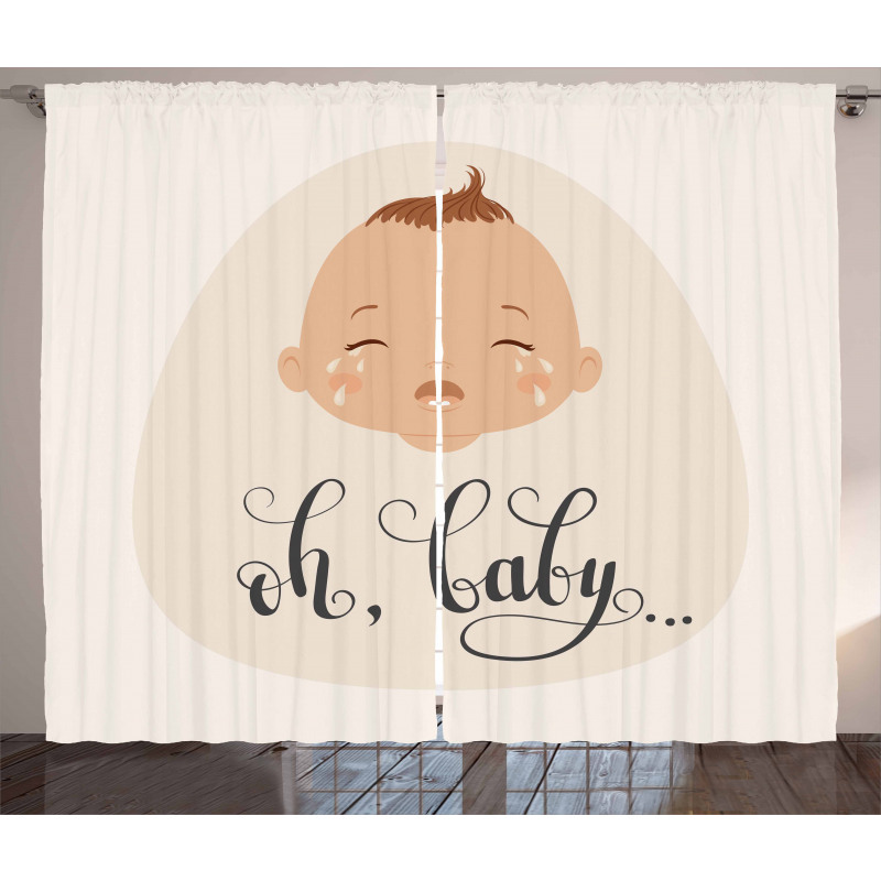 Cartoon Crying Baby Curtain