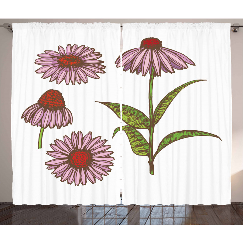 Coneflower Herbs Curtain
