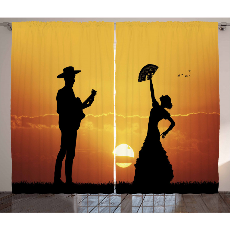 Flamenco Dancer Guitar Curtain
