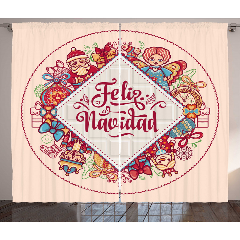 Feliz Navidad Christmas Curtain