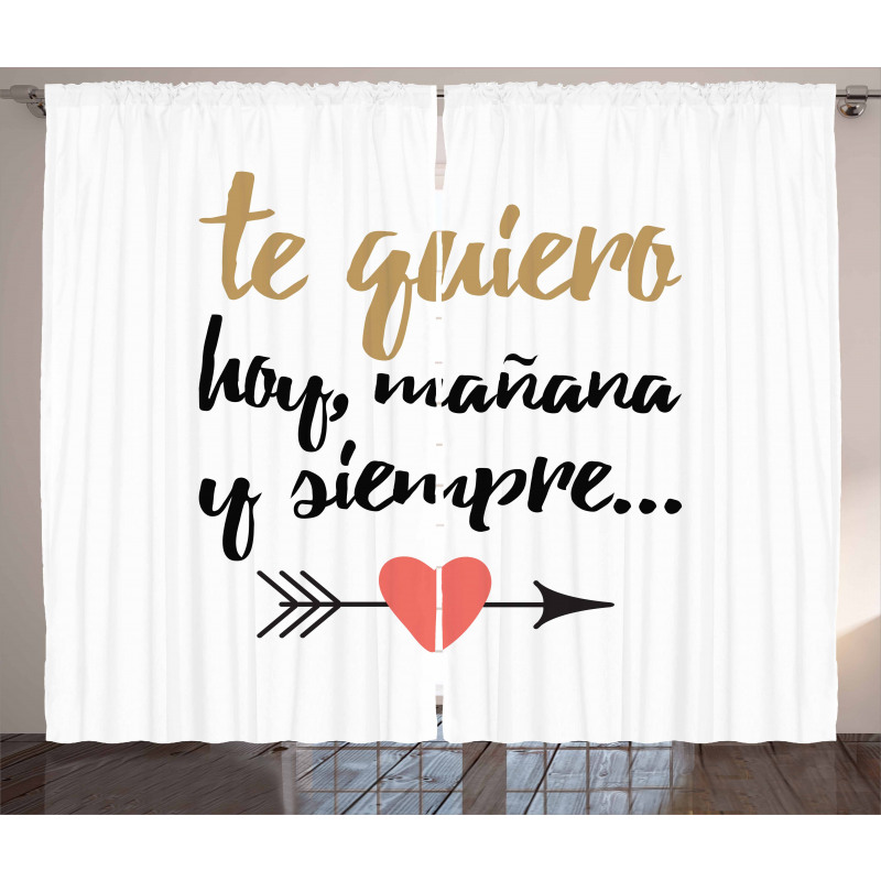 Te Quiero Love Words Curtain