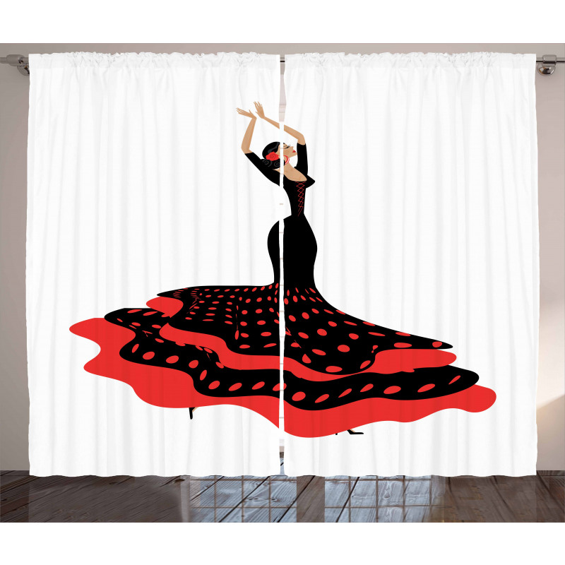 Flamenco Woman Folkloric Curtain