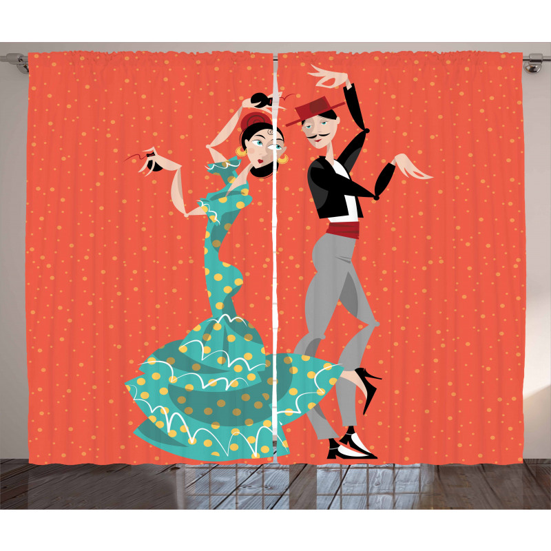 Flamenco Dancers Couple Curtain