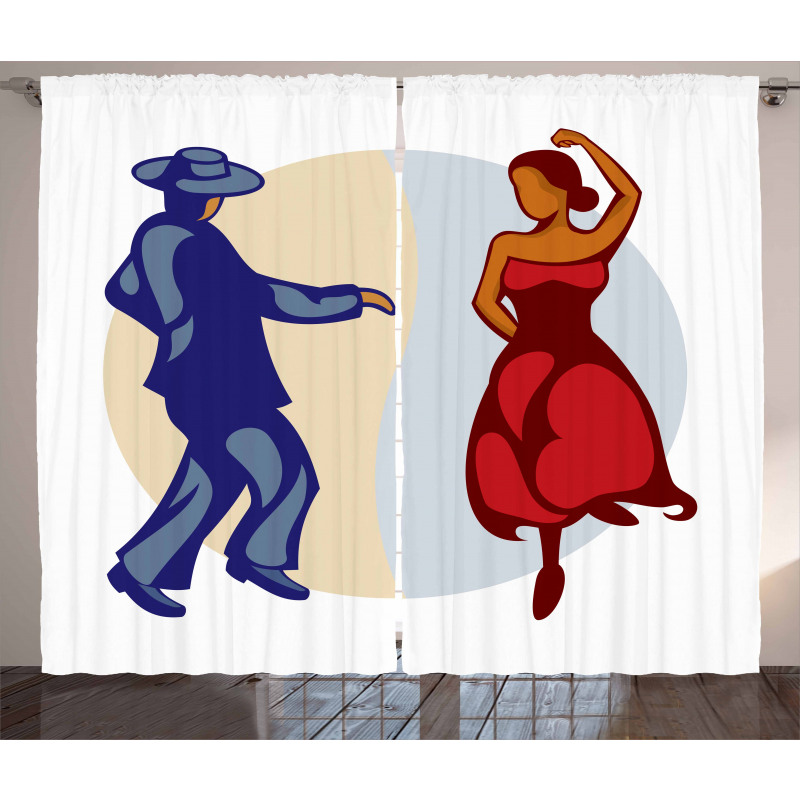 Funky Dancer Couple Curtain