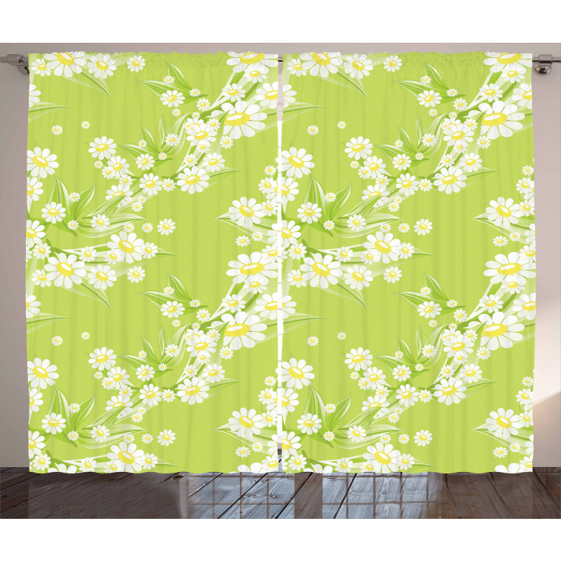 Fresh Green Springtime Curtain