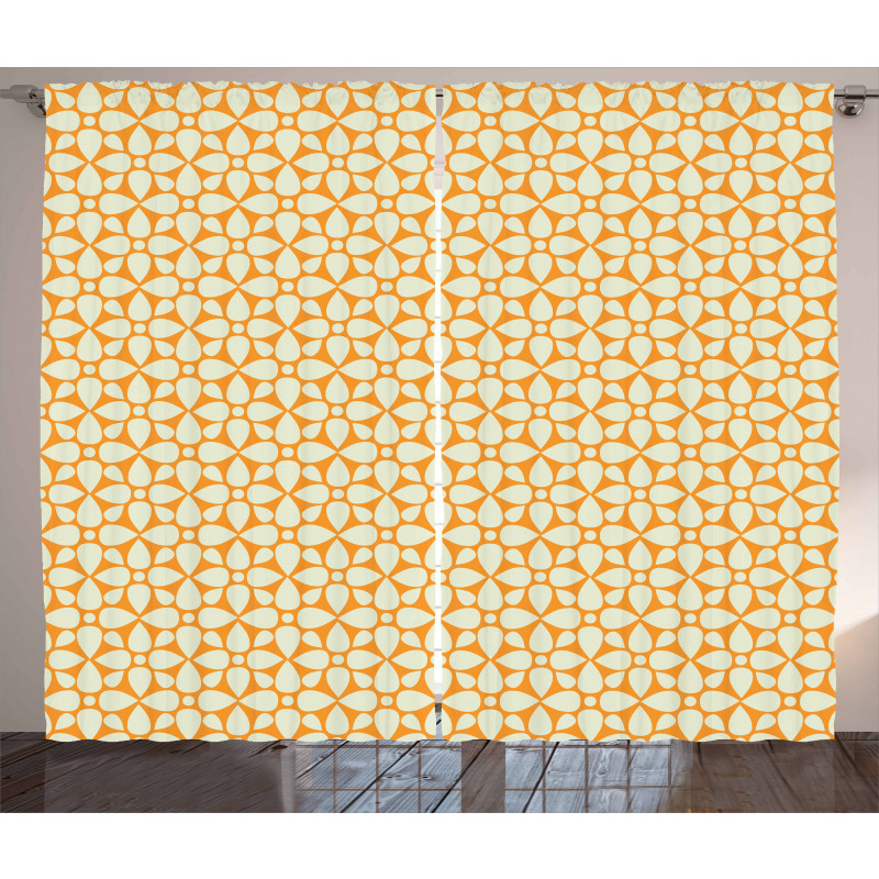 Abstract Vintage Floral Curtain