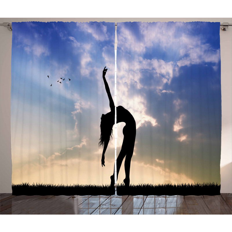 Silhouette Dancing Nature Curtain