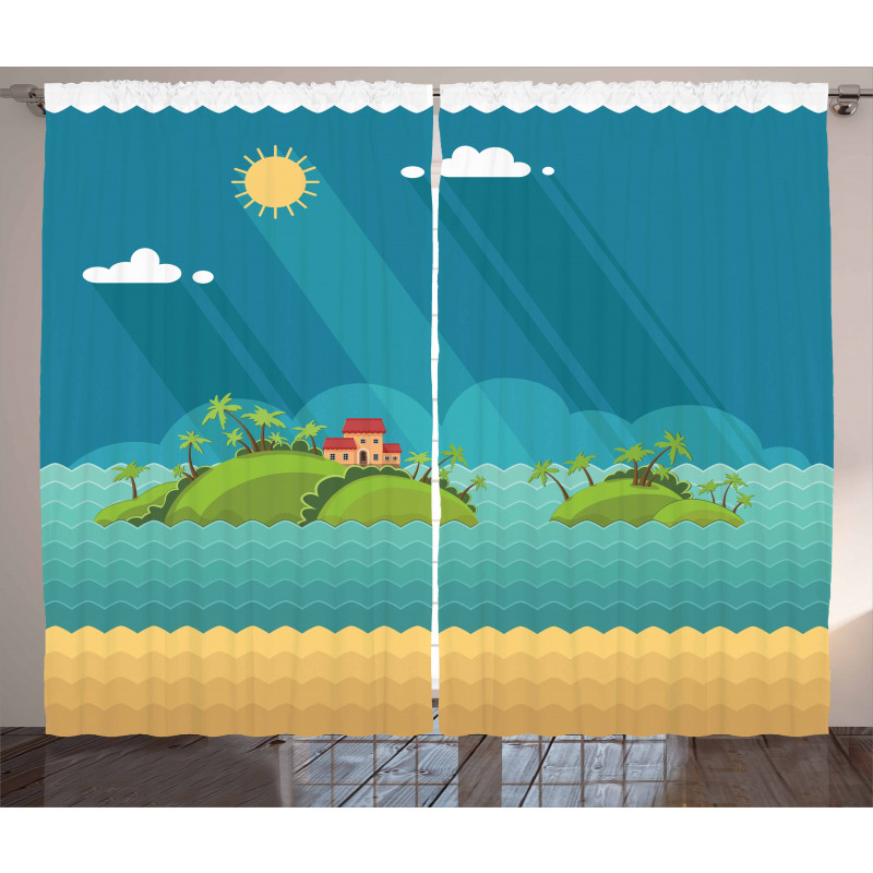 Tropical Islands Ocean Curtain