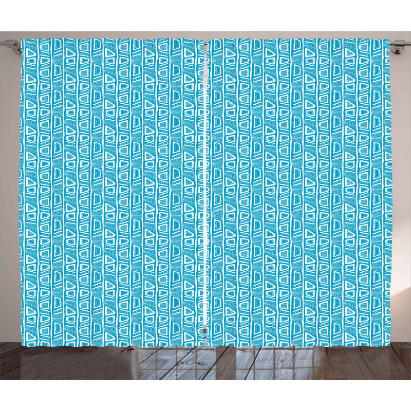 Bicolor Geometric Shapes Curtain