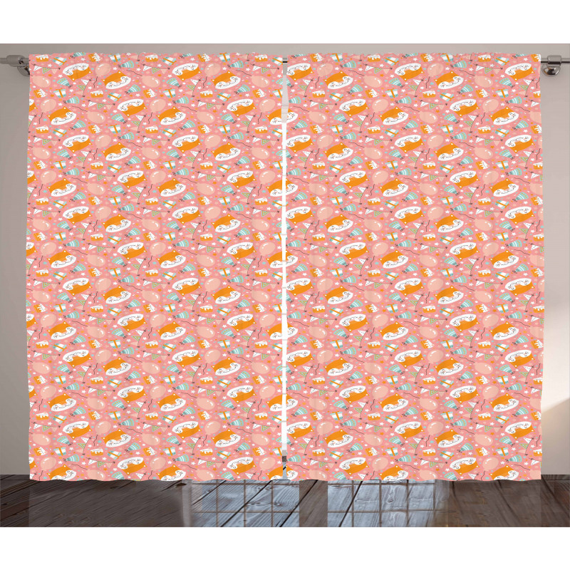 Birthday Party Pattern Curtain