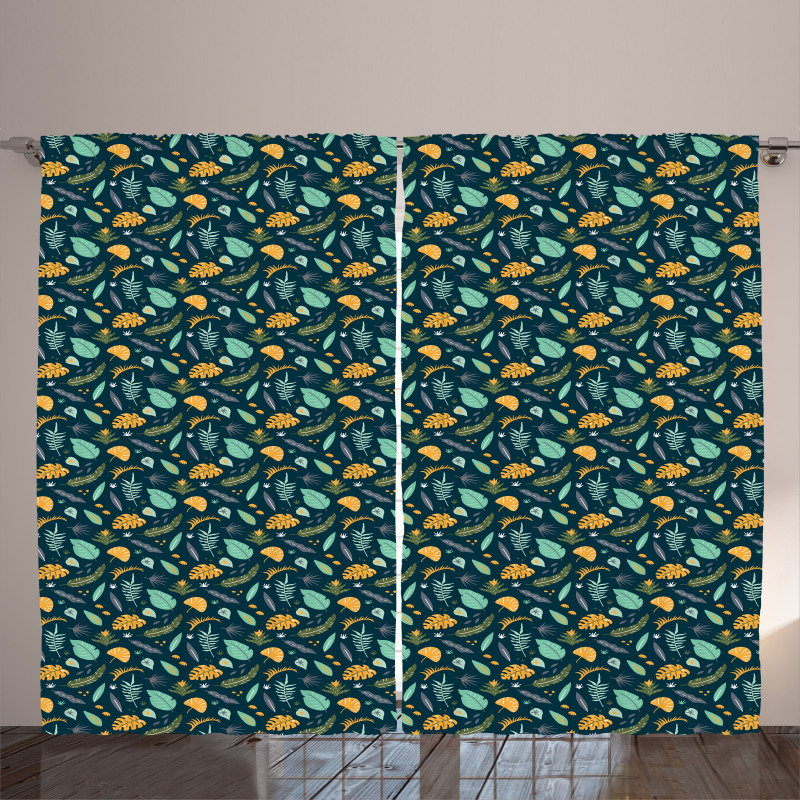 Tropical Plants Pattern Curtain