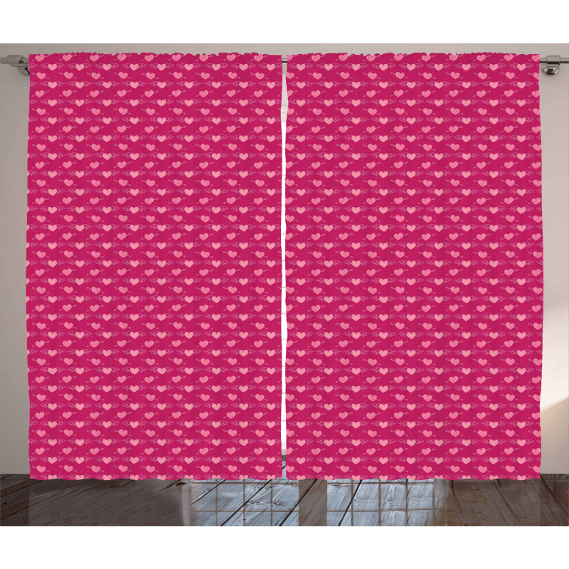 Doodle Pink Love Curtain