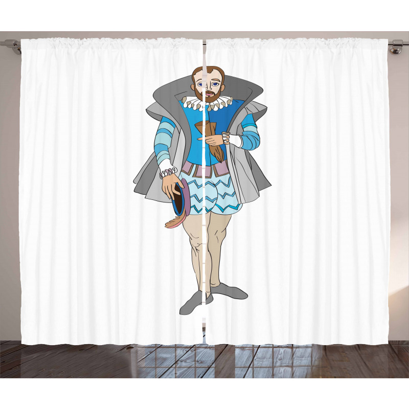 Rococo Aristocrat Man Curtain