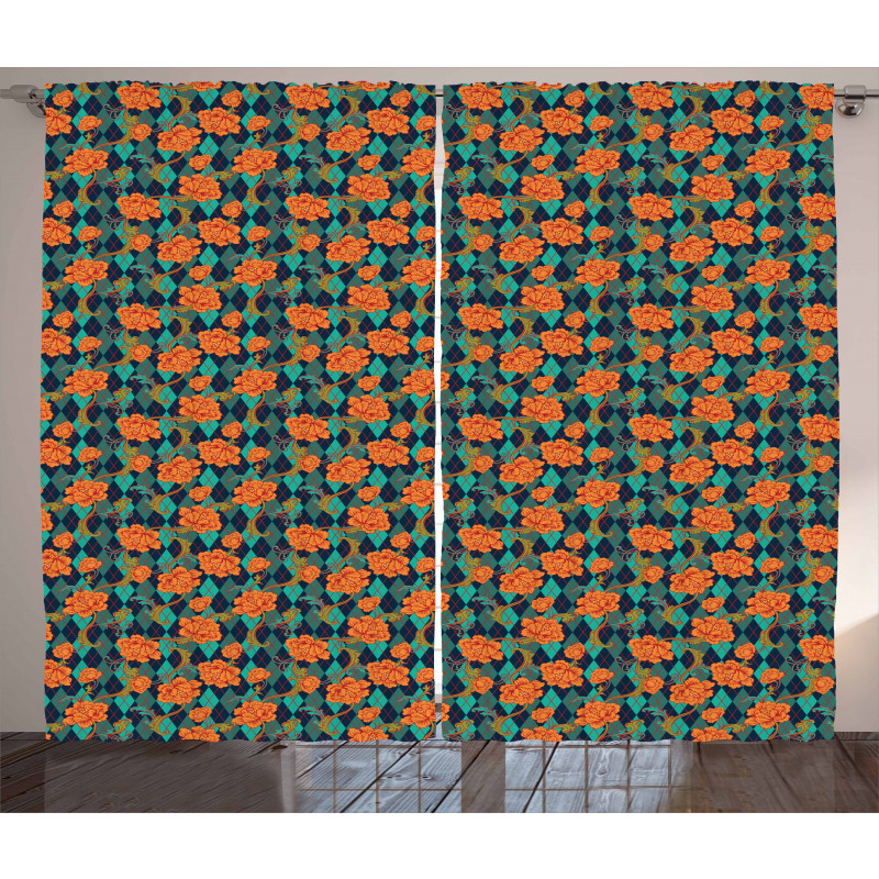 Baroque Style Blossoms Curtain