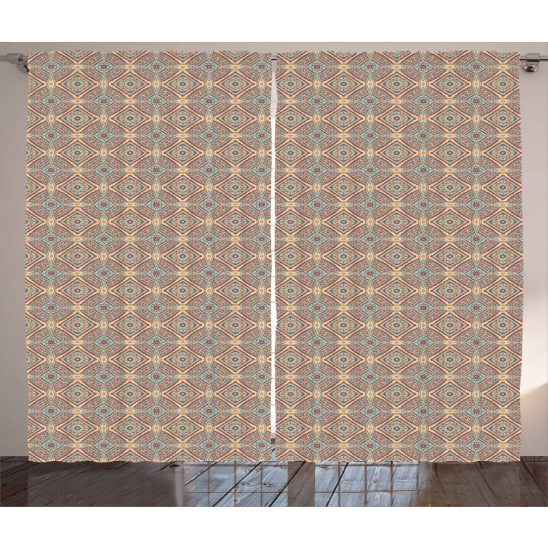 Vintage Abstract Oriental Curtain