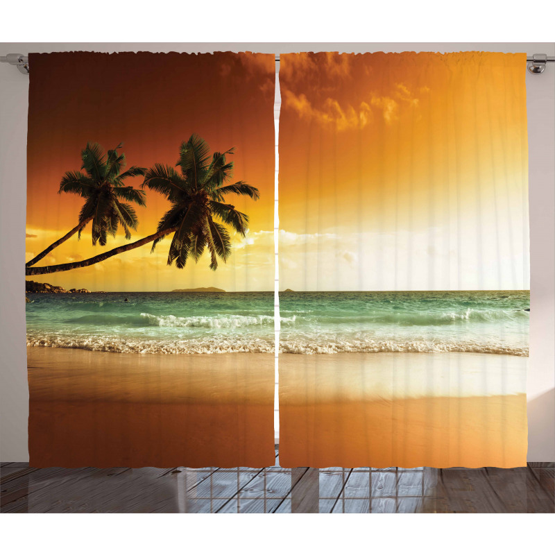 Palm Tree Exotic Beach Curtain