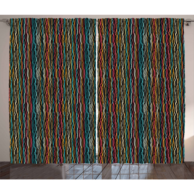 Modern Art Rainbow Colors Curtain