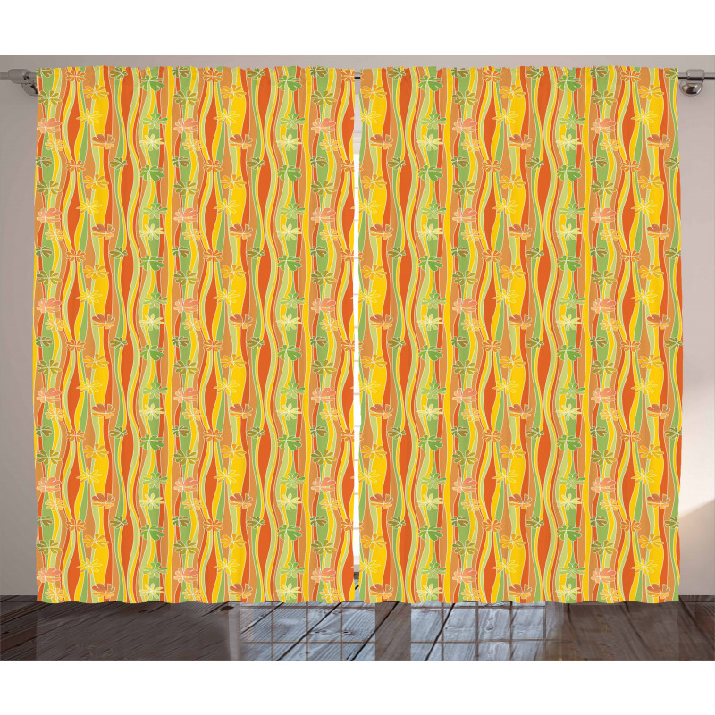 Colorful Skew Vertical Waves Curtain