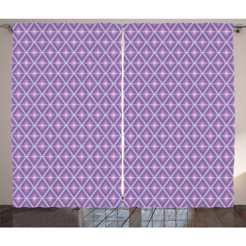 Diamond Shapes Lilac Curtain
