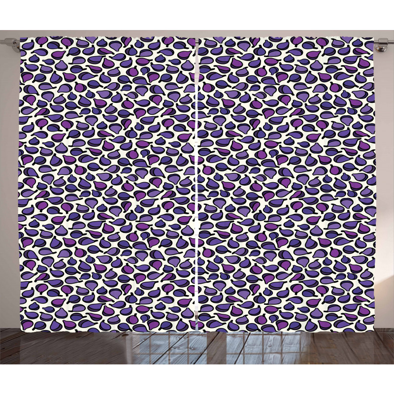 Abstract Figs Purple Tone Curtain