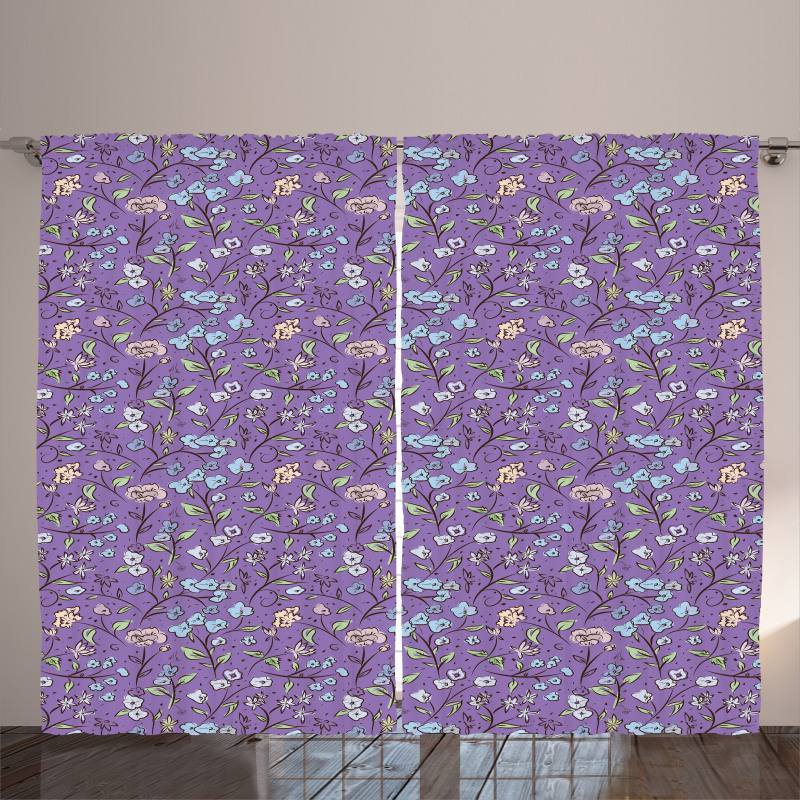 Retro Floral Spring Curtain