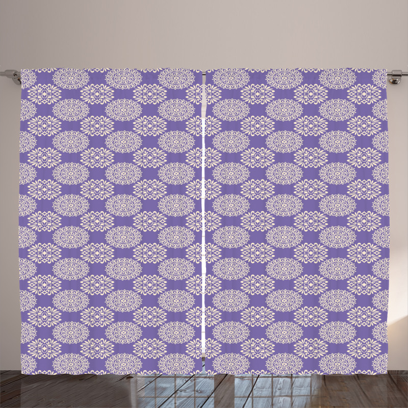 Round Ornamental Tiles Curtain