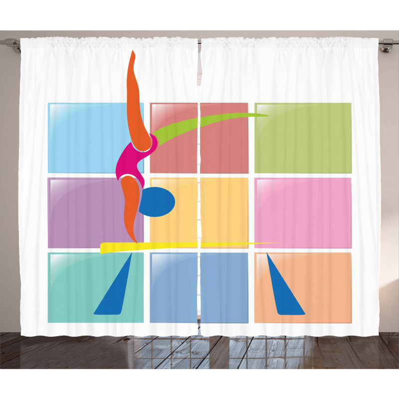 Abstract Athlete Curtain