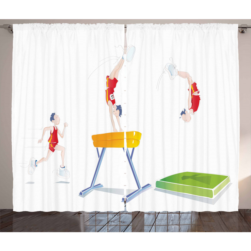 Man and Pommel Horse Curtain