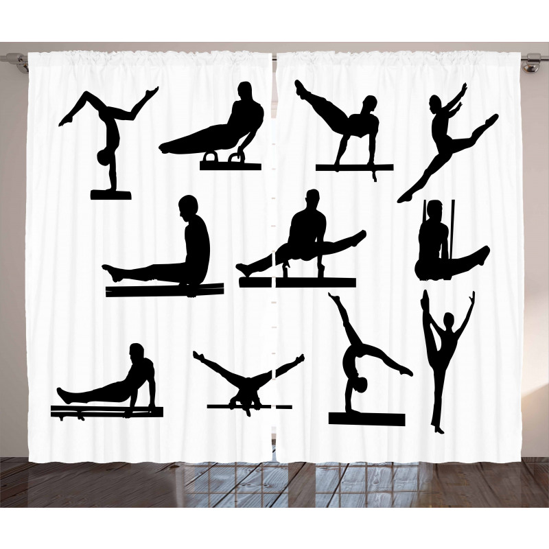 Athlete Silhouettes Curtain