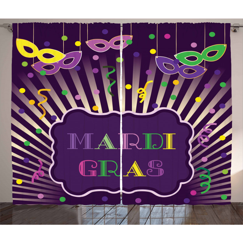 Mardi Gras Cartoon Curtain