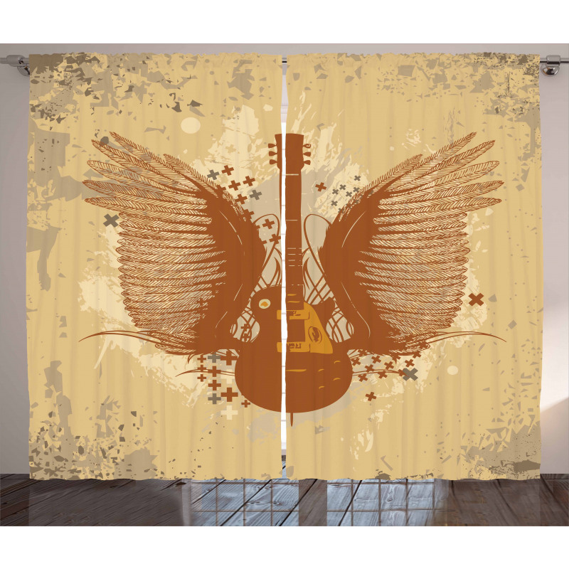 Guitar with Wings Curtain
