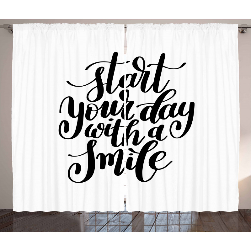 Positive Thoughts Sign Curtain