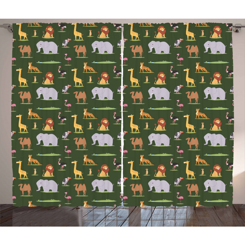 Leopard Elephant Camel Curtain