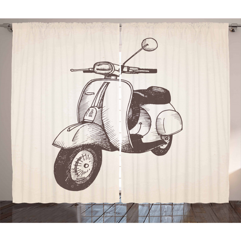 Grunge Retro Bike Curtain