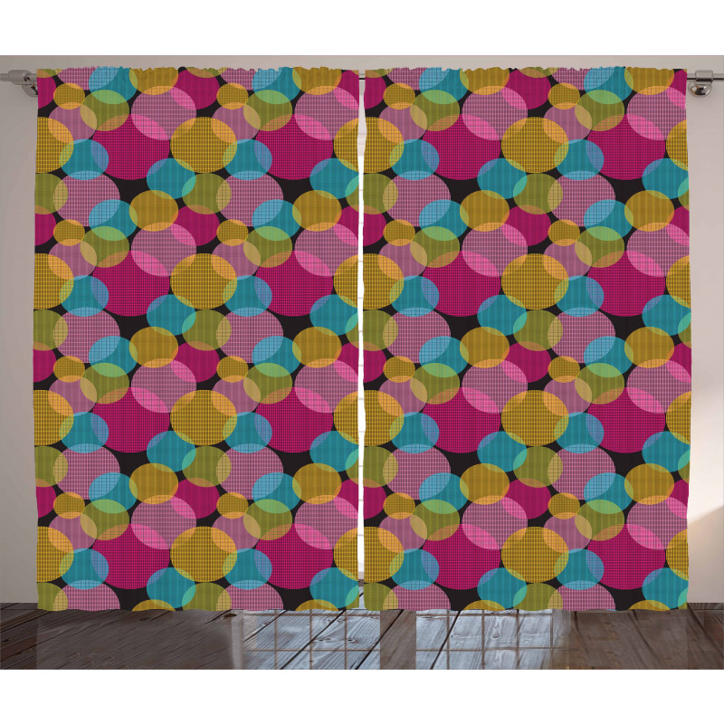 Vibrant Round Spots Curtain