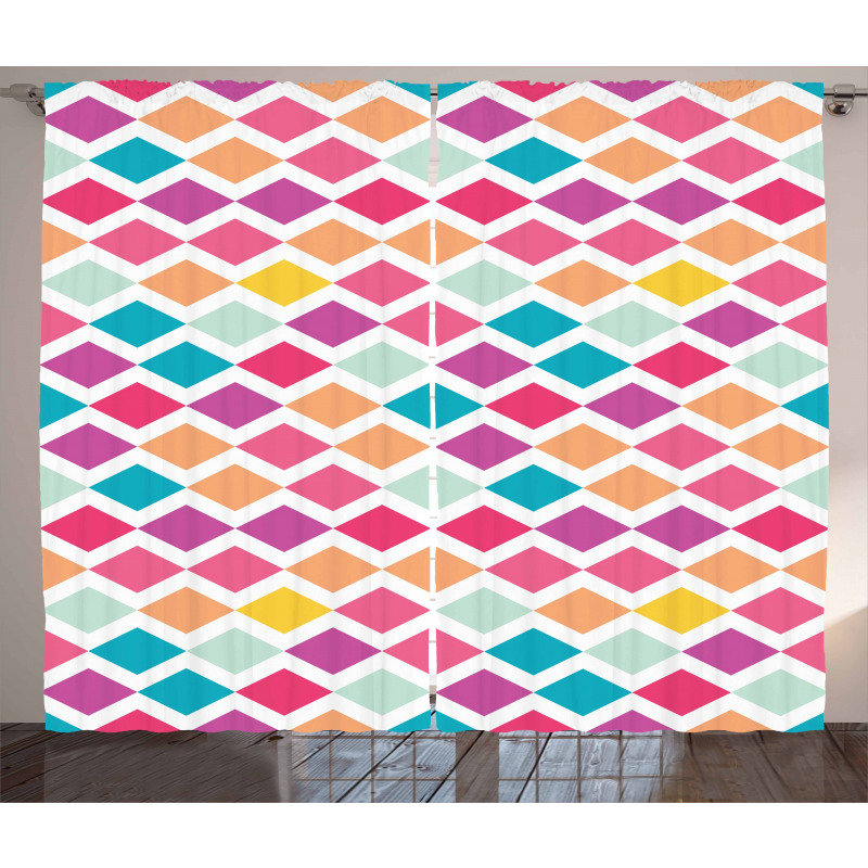 Rhombus Shapes Mosaic Curtain