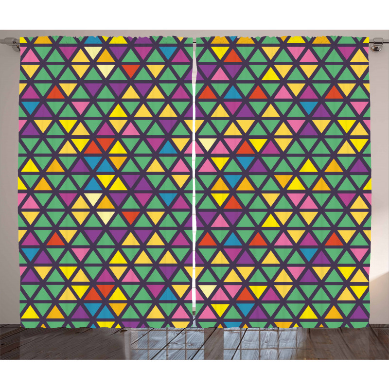 Grid Mosaic Triangles Curtain