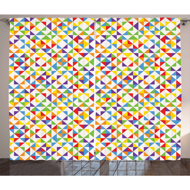 Rainbow Mosaic Tiles Curtain