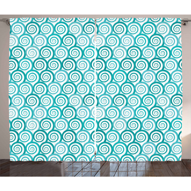 Flat Design Sea Waves Curtain