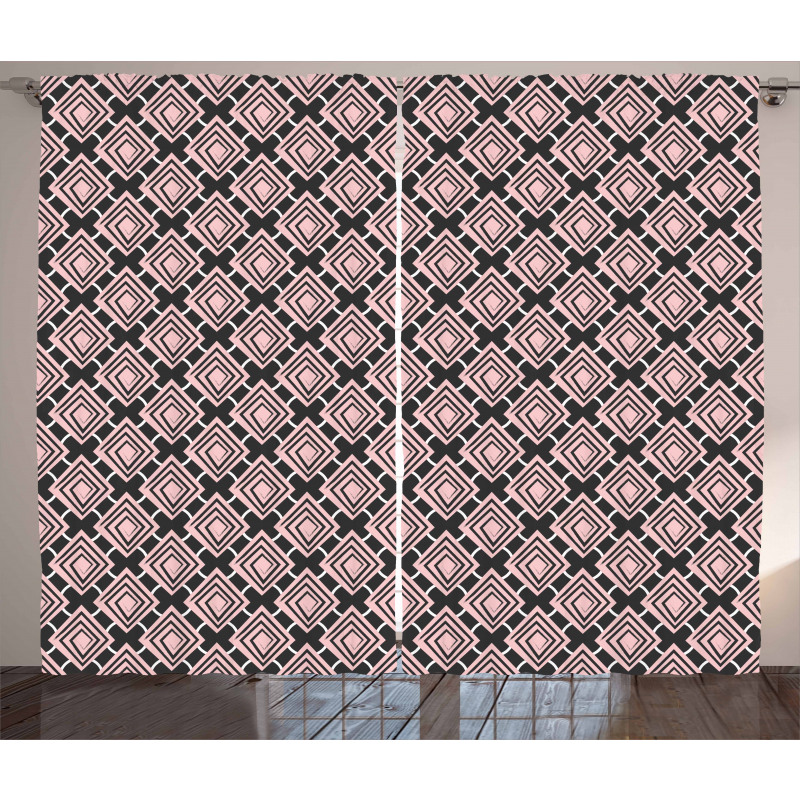 Maze-look Rhombuses Curtain