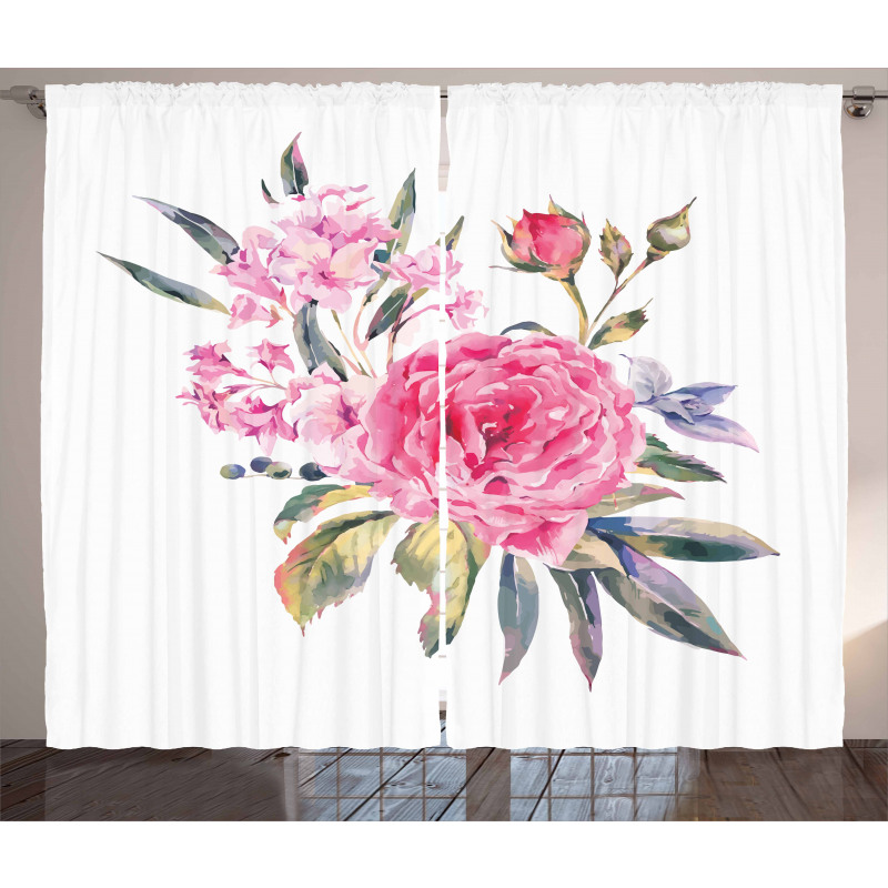 Romantic Roses Bouquet Curtain