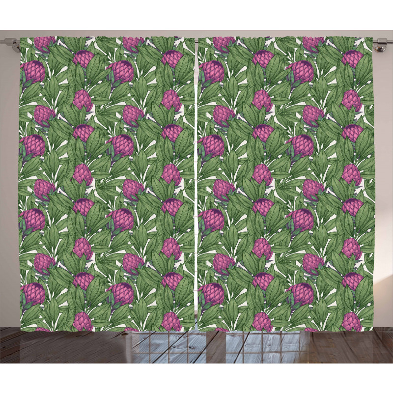 Vintage Botanical Theme Curtain