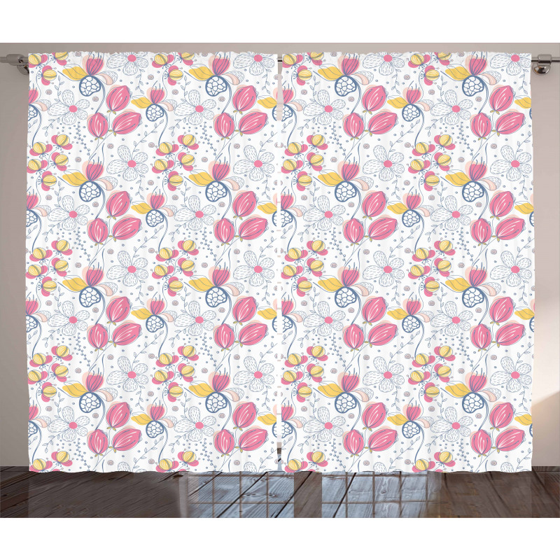 Spring Blooms Pattern Curtain