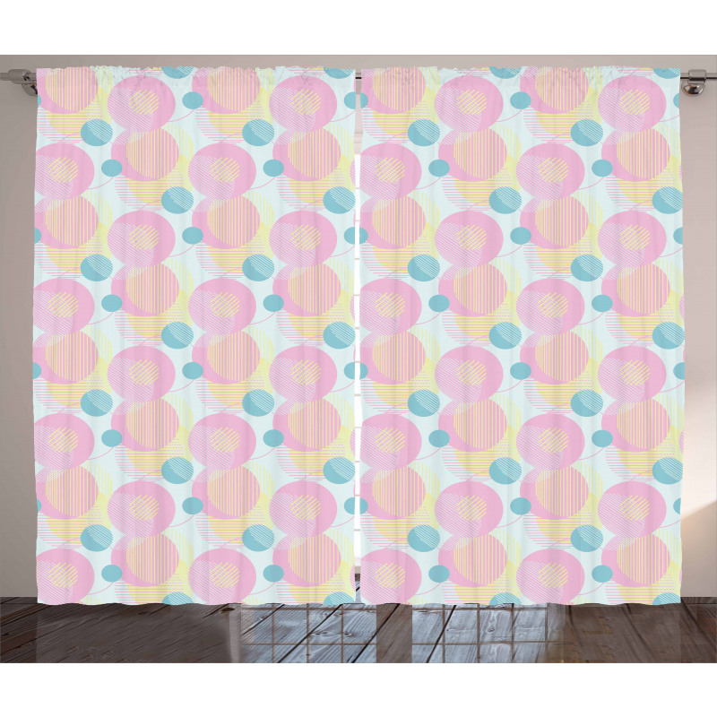 Circles with Hatching Curtain